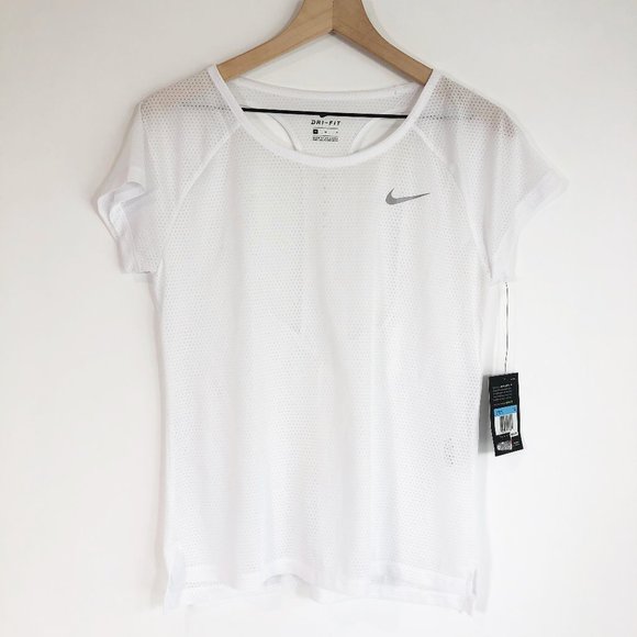 Nike Tops - Nike White Running Open Racerback Breathe Top M
